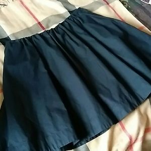 Kate Spade Saturday ♠️ Black Cotton Pleated Flare Circle Mini Skirt, Sz 2